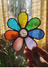 Homelymess Glass Stained Rainbow Flower