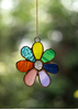 Homelymess Glass Stained Rainbow Flower