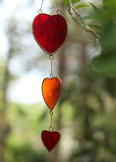 Homelymess Glass Stained Colourful Hearts