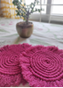 HomelyMess Pink Starburst Macrame Coasters