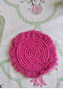 HomelyMess Pink Starburst Macrame Coasters