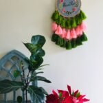 'Breathe' Floral Embroidered Hoop With Tassels