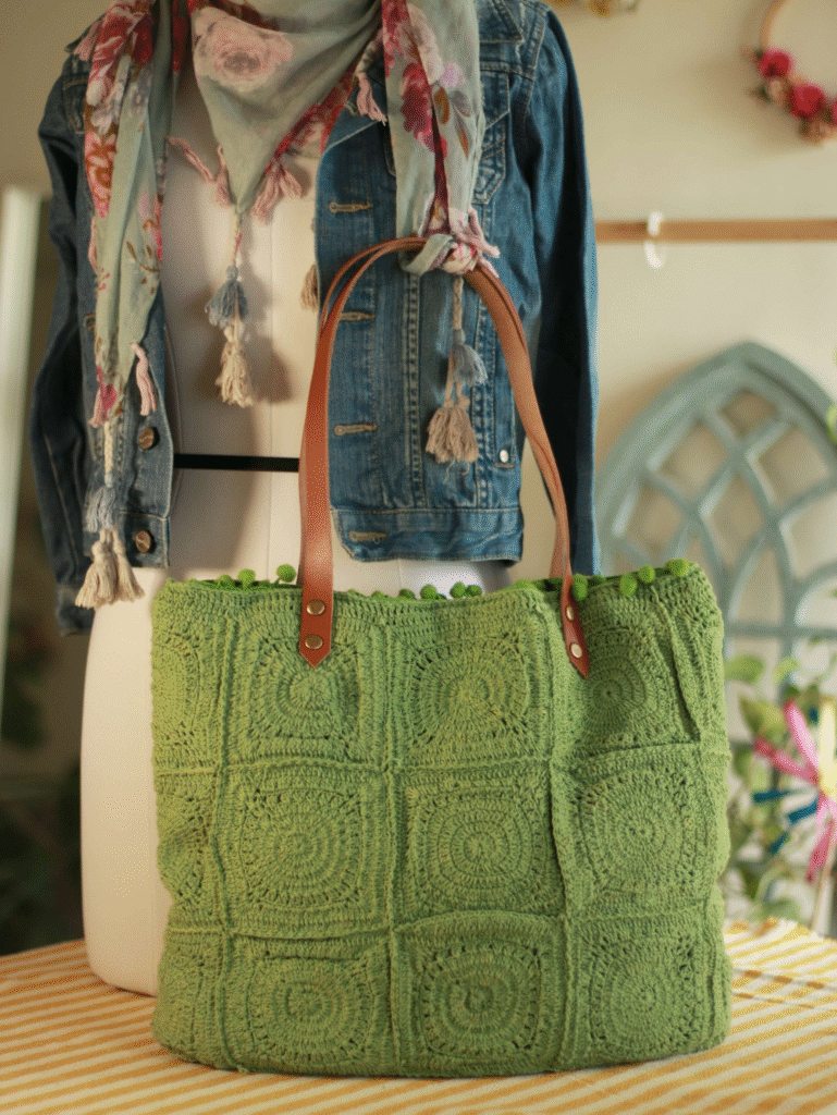 boho crochet bag with blazer outfit