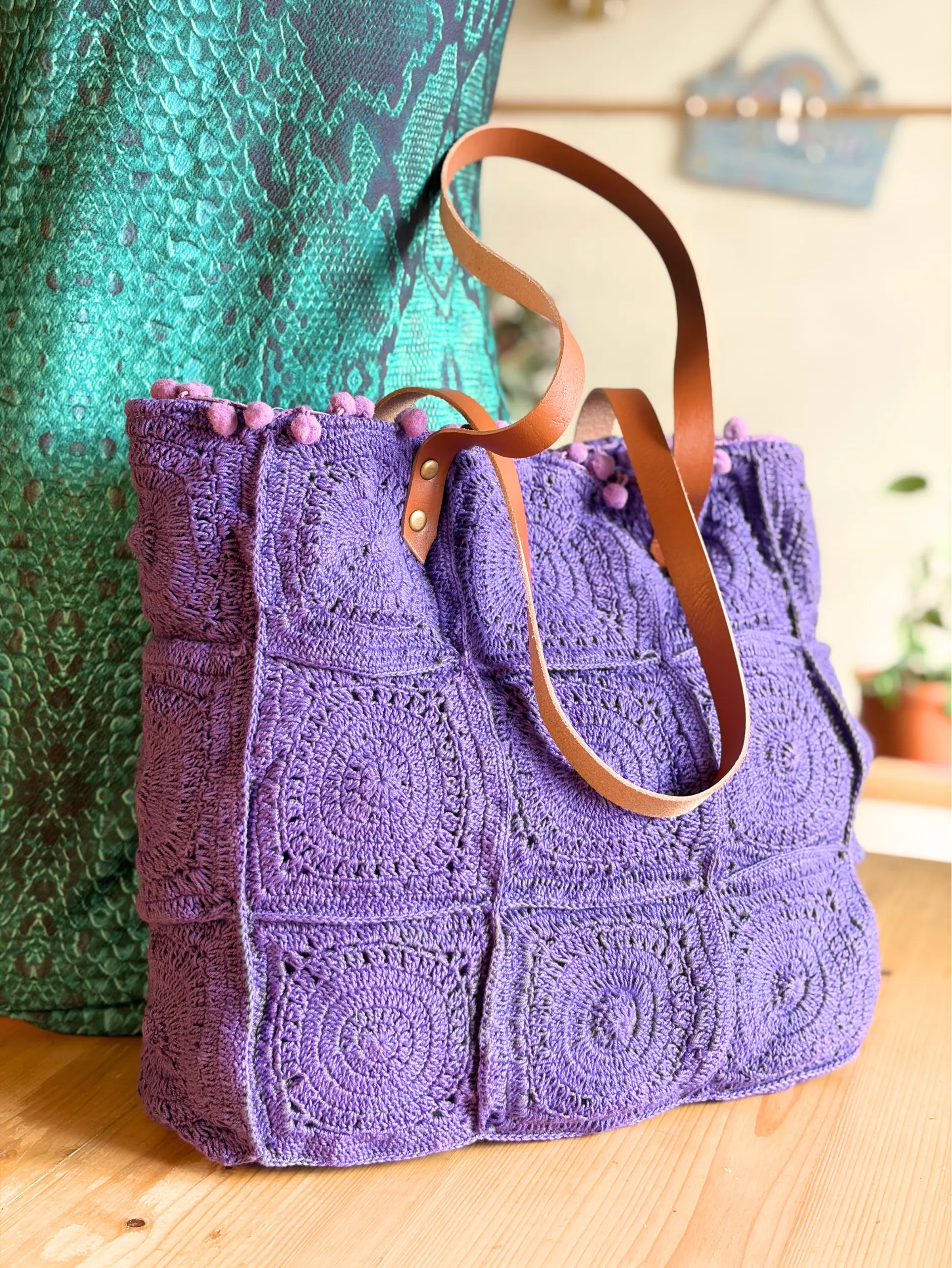 The Purple Bag Crochet Tote HandBag