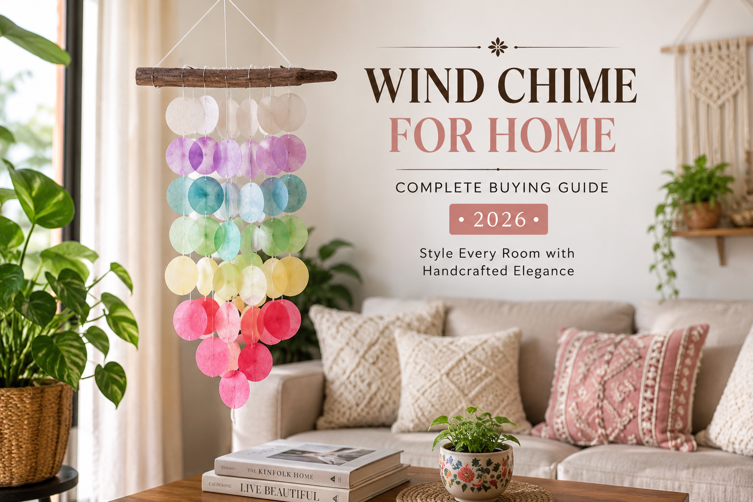 Wind chime for home decorating a modern living room