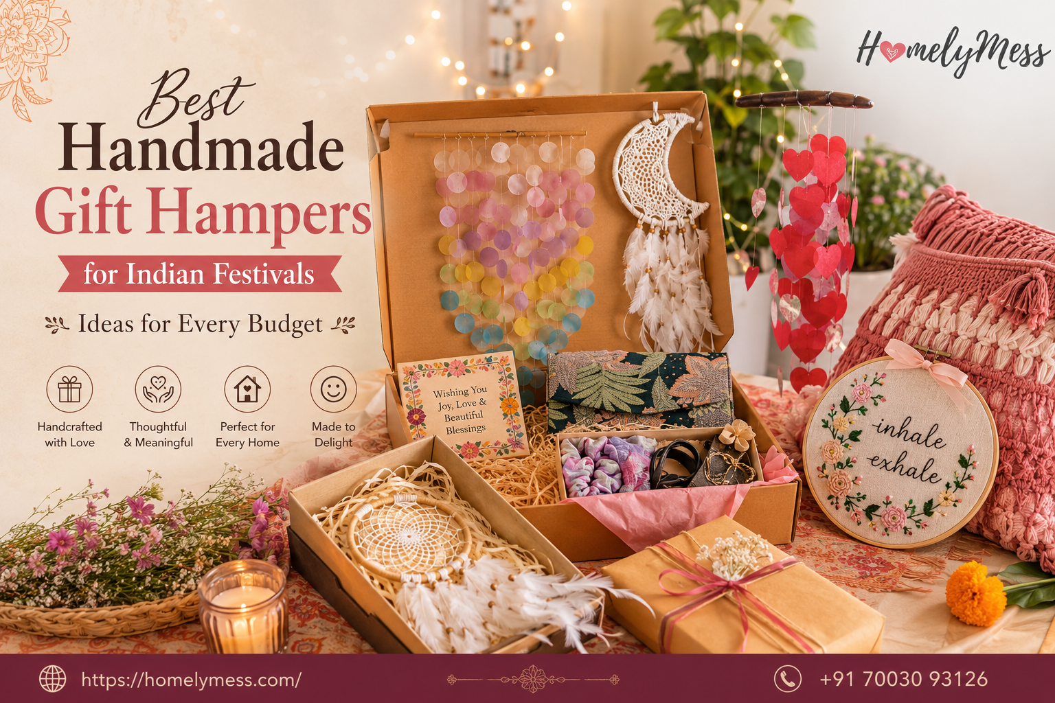 Handmade gift hampers for Indian festivals with handcrafted home decor