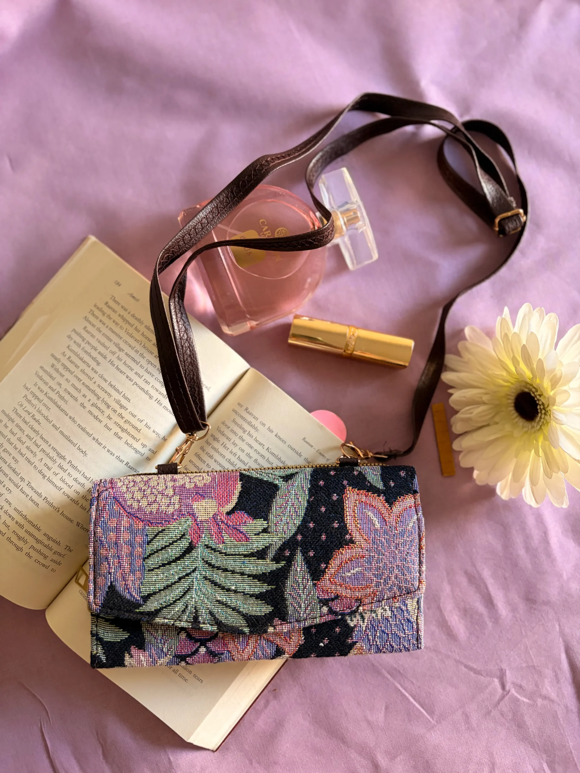Midnight bloom Wallet + Sling