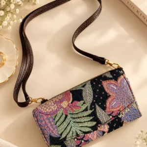 Midnight Bloom Wallet and Sling Bag by Homelymess